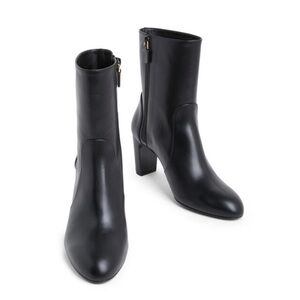 Stuart Weitzman Vida 75 Zip Heeled Leather Booties - NWT